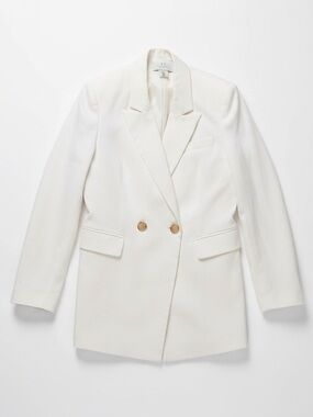 H by Halston White Linen Blend Blazer – Size m| Classic Tailored Jacket